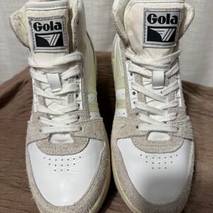 Gola Women's High Top Sneakers White Suede Leather Retro Size 6 US / 37 EU